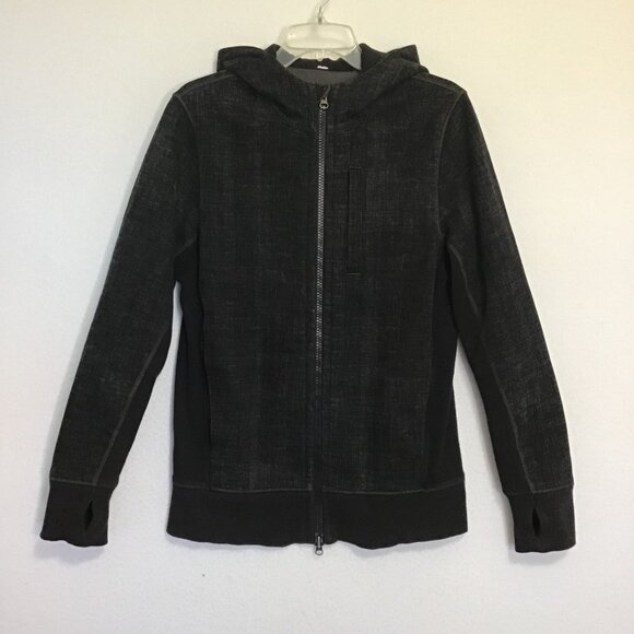 Lululemon Sequence Hoodie Scratchthattexture White Black Size S - Picture 1 of 8